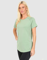 ELLE Sport Long Line Performance T-Shirt - Hedge Green