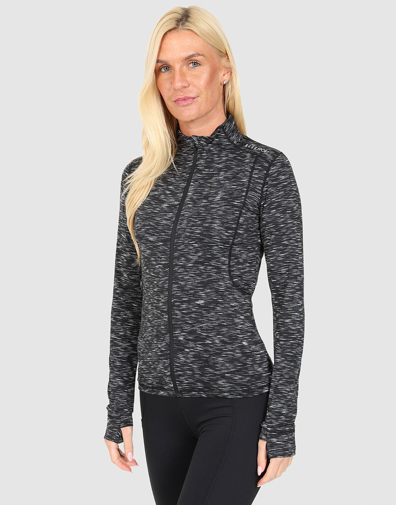 ELLE Sport Long Sleeve Full Zip - Space Dyed Marl