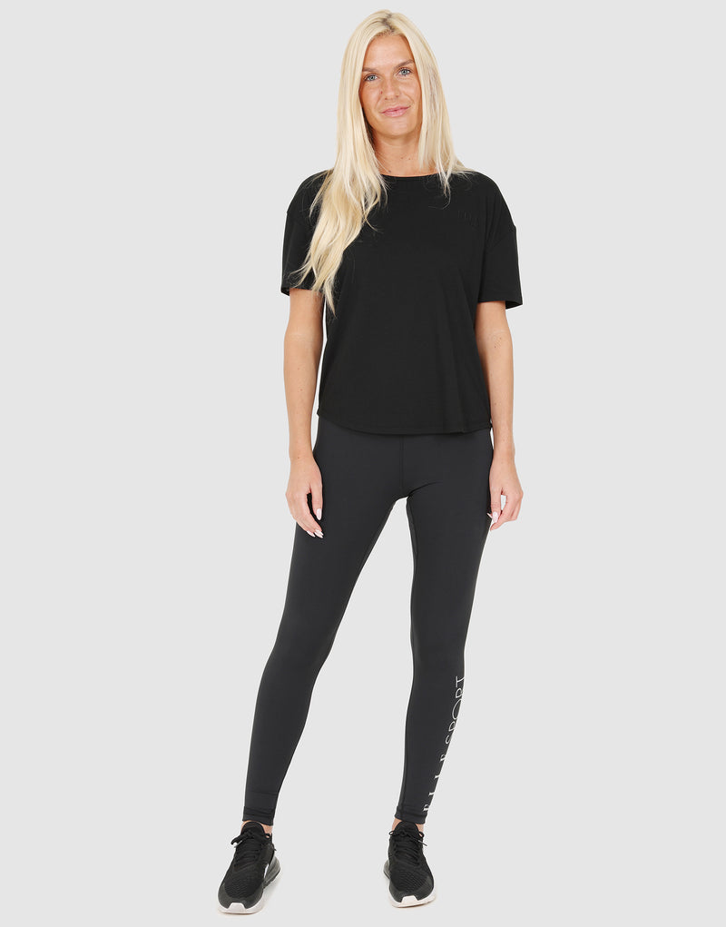 ELLE Sport Twist Back T-Shirt - Black