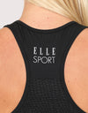 ELLE Sport Printed Muscle Back Vest - Black